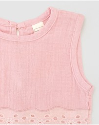 WITH LOVE FOR KIDS - Cotton Muslin Lace Top - Babies - Kids