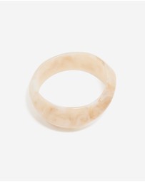 Lovisa - White Acrylic Marble Thick Bangle