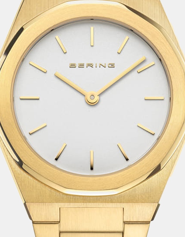Bering - Ladies Classic Polished 32mm Gold Strap Watch