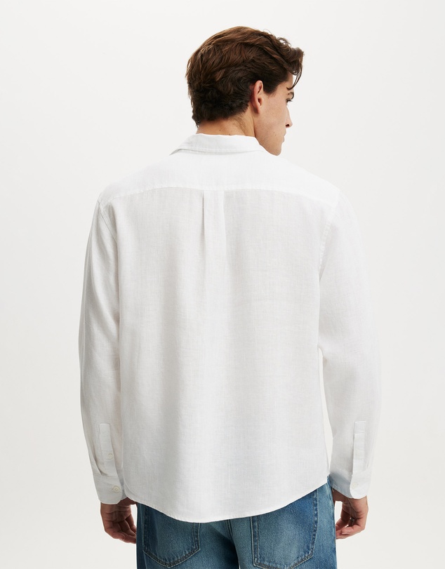 Cotton On - Relaxed Linen Long Sleeve Shirt