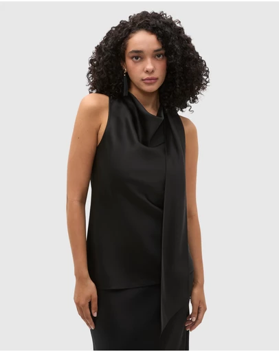 Seed Heritage - 90s Satin Wrap Neck Top