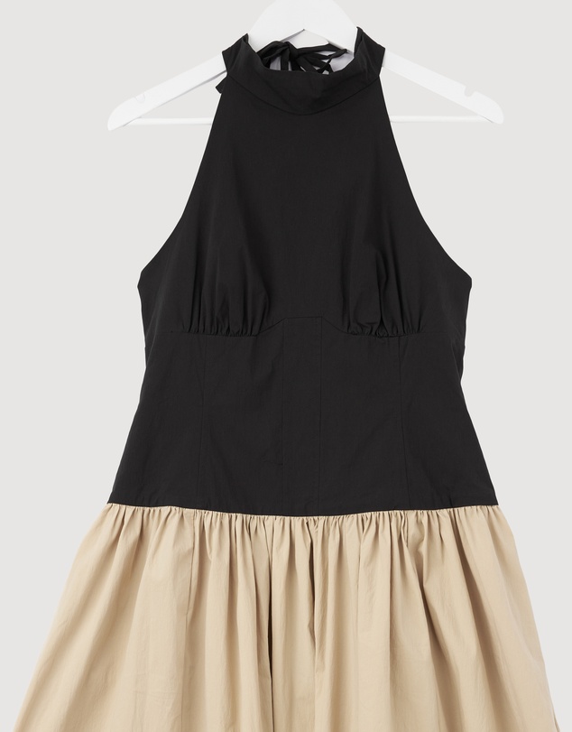 Revibe - Repaired Shona Joy Campbell Contrast Halter Neck Midi Dress - AU 12
