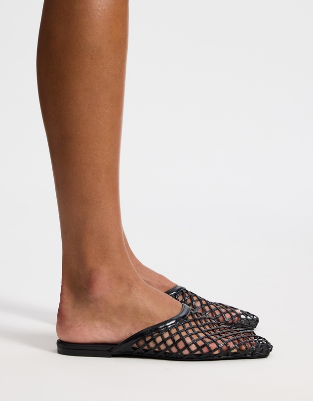 AERE - Woven Leather Slip on Flats