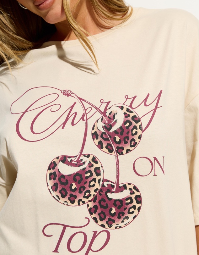 Dazie - Cherry On Top Oversized Graphic Tee