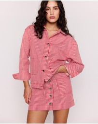 MINKPINK - Freya Stripe Mini Skirt