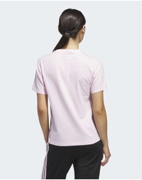 adidas Sportswear - TEXTURED GINGHAM BIG LOGO GRAPHIC T-SHIRT Womens