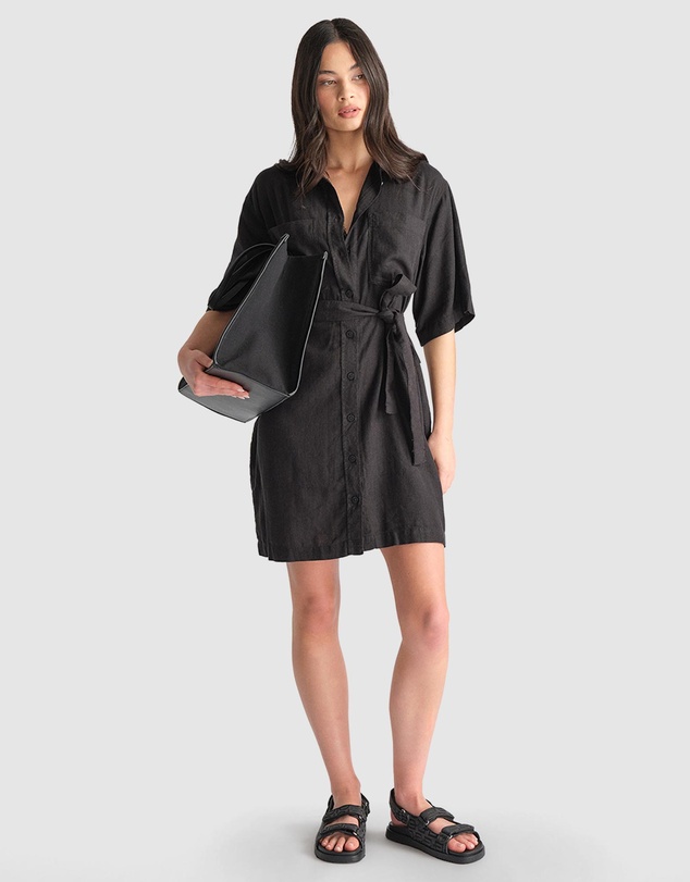 Decjuba - D-Luxe Linen Blend Short Dress