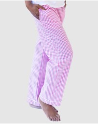 Sant And Abel - Women's Hepburn Gingham Pink Long PJ Pants