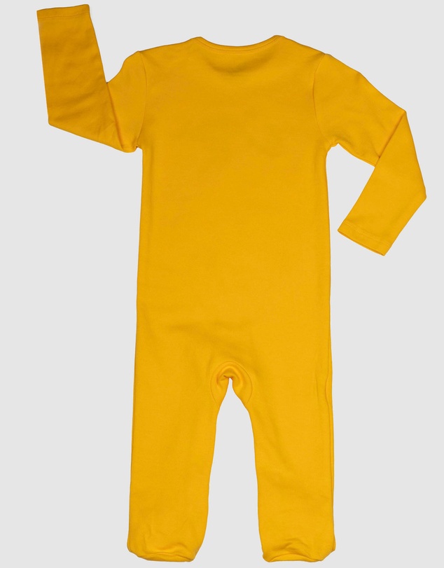 B Free Intimate Apparel - Baby Snap Button Sleepsuit with Booties - 100% Organic Cotton - Yellow Kangaroo