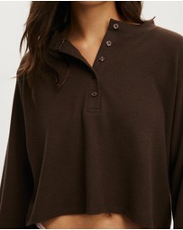 Cotton On Body - Super Soft Waffle Henley Top
