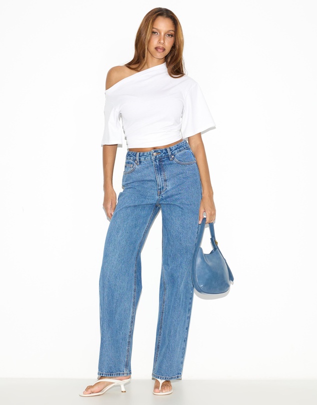 Dazie - Paris High Waisted Straight Leg Denim Jeans