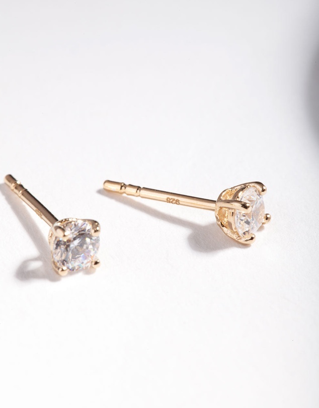Lovisa - Gold Plated Sterling Silver Cubic Zirconia 1/4 Carat Stud Earrings