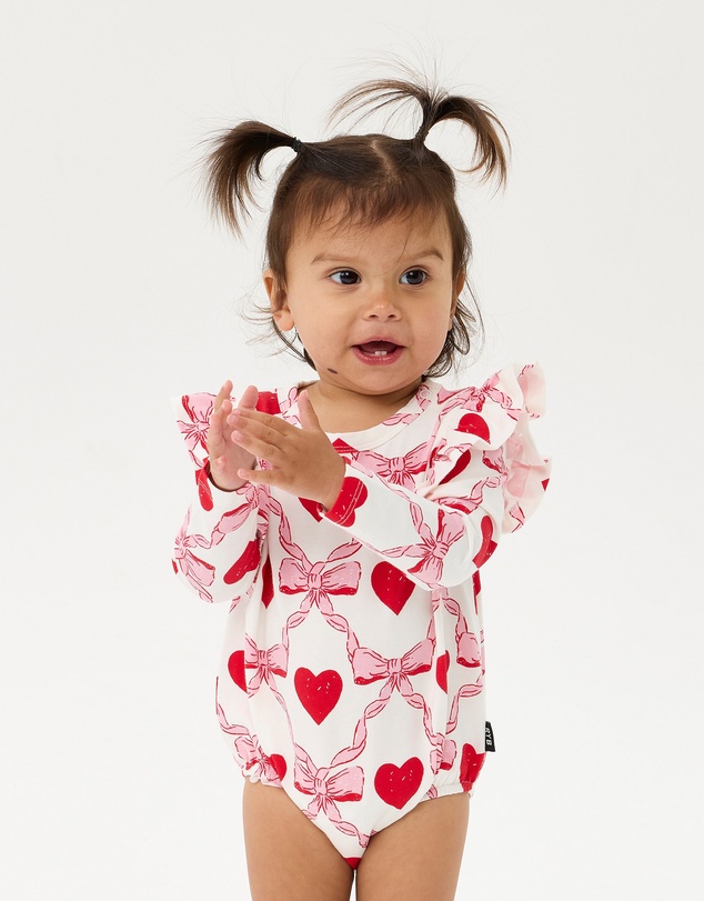 Rock Your Baby - Wild At Heart Long Sleeve Frill Bubble Bodysuit