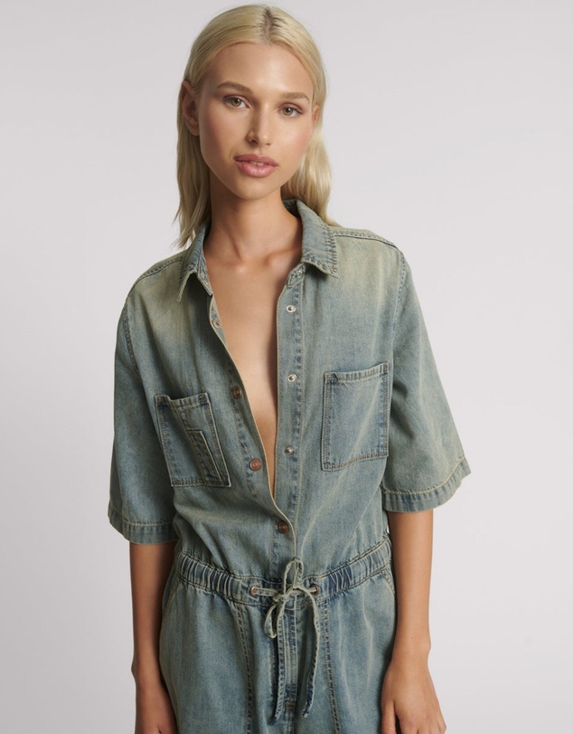 ONE TEASPOON - Veronica Denim Jumpsuit - Blue Sand