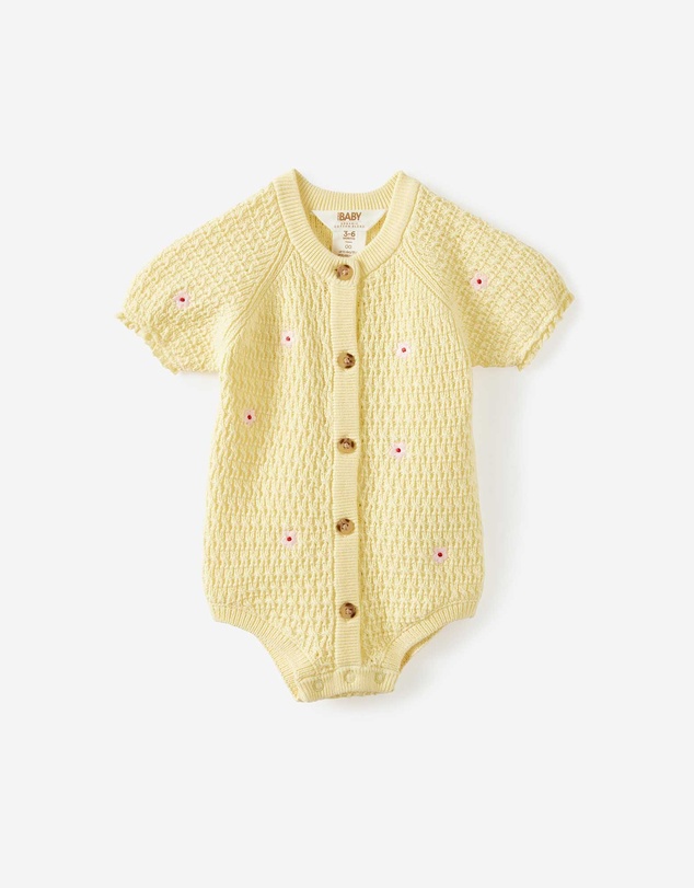 Cotton On Kids - Baby Organic Raglan Knit Bubbysuit