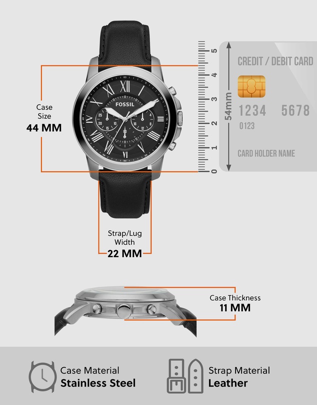 Fossil - Grant Black Analogue Watch