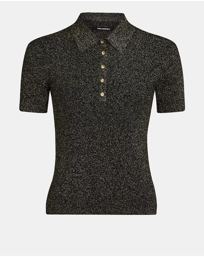Karl Lagerfeld - Lurex Knit Polo Shirt