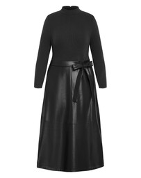City Chic - Lola Mixed Media A Line Dress