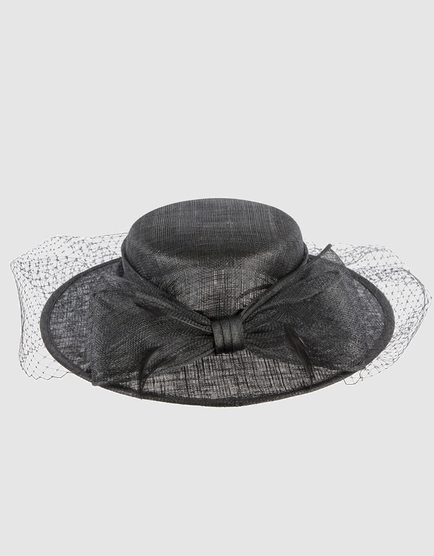 Max Alexander - Black Boater Hat with veil
