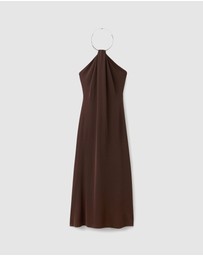 M.N.G - Fine-Knit Dress With Choker Collar