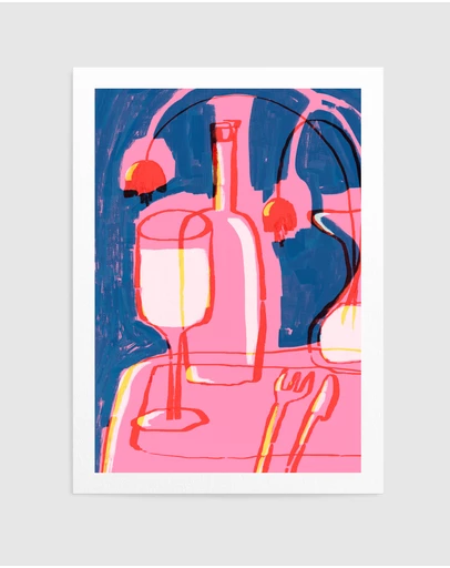 Olive et Oriel - Neon Still Life No 4 by Treechild Art Print