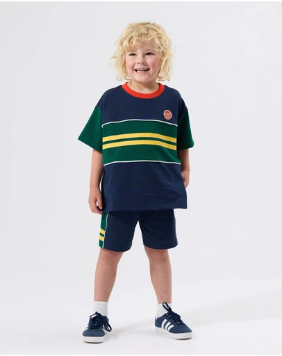 Goldie + Ace - Athletics Panel Sweat Shorts - Babies-Kids