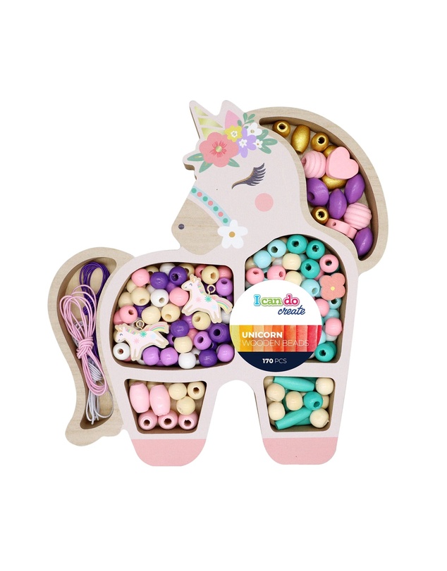 Icando - Unicorn Wooden Bead Set