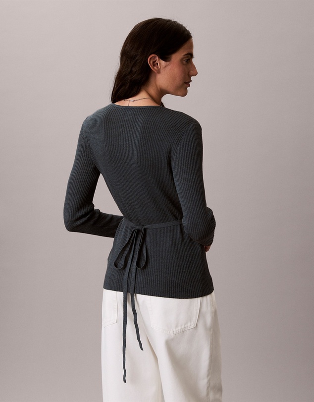 Calvin Klein Jeans - Linen Blend Wrap Jumper