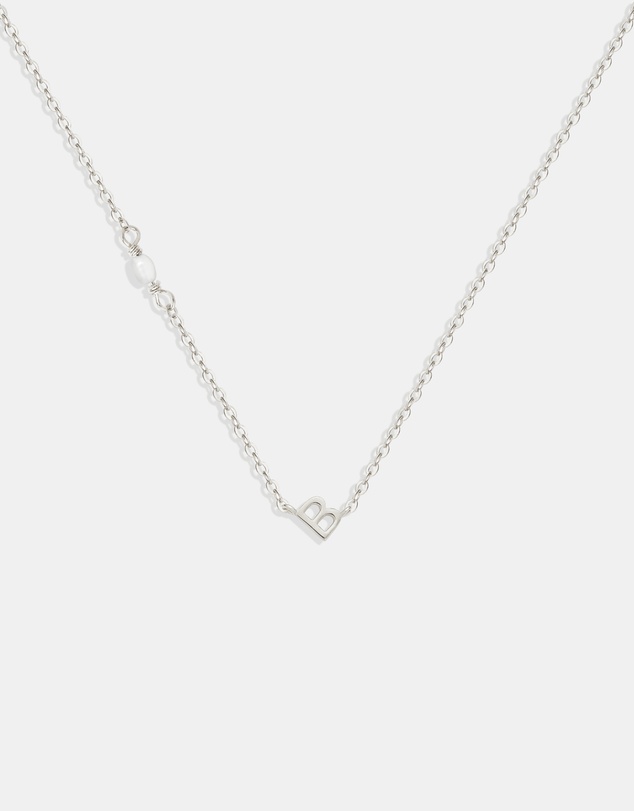SAINT VALENTINE - Pearl Letter Necklace - Silver