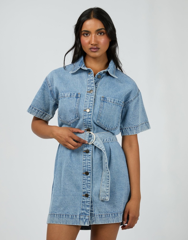 All About Eve - Sunny Denim Dress Light Blue