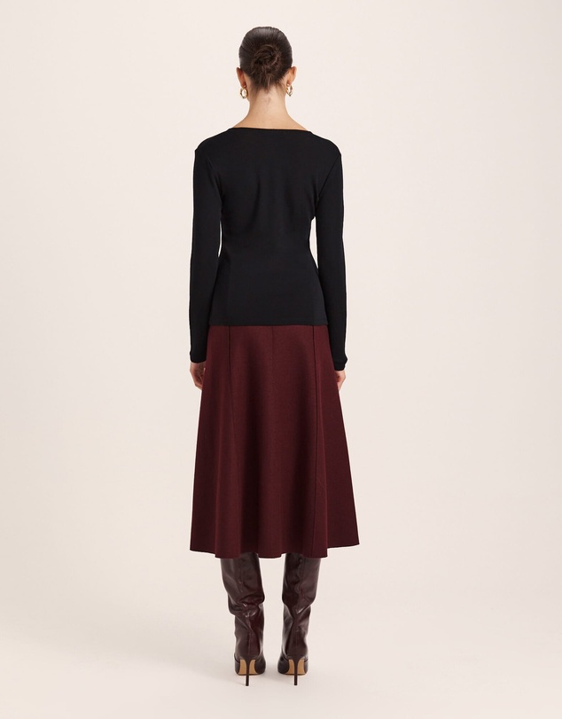 SABA - Coco Wool Ruched Long Sleeve Top