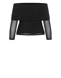 City Chic - Dana Mesh Long Sleeve Top