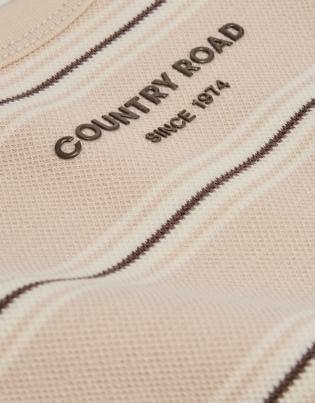 Country Road - Organically Grown Cotton Stripe Long Sleeve Pique T-shirt