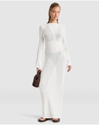 TALA - Multiway Gold Ring Long Sleeve Resort Knit Dress 