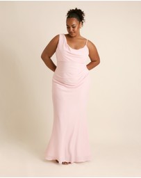 Six Stories - Cowl Front Asymmetrical Chiffon Bridesmaid Dress