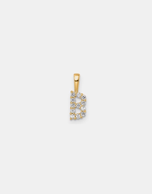 Zoe Olivia - 9K Gold Lab Grown Diamond Initial B Pendant