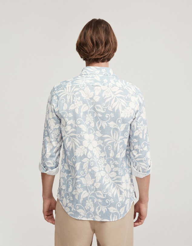 Oxford - Holloway Linen Blend Printed Shirt