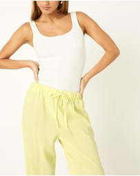 Dazie - Summer Plans Linen Blend Wide Leg Pants