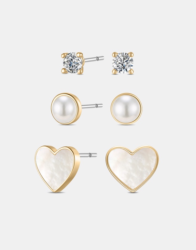 Mestige - Starlight Trio Earrings Set - 18K Gold Plated