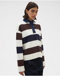 Oroton - Contrast Collar Rugby Knit Top