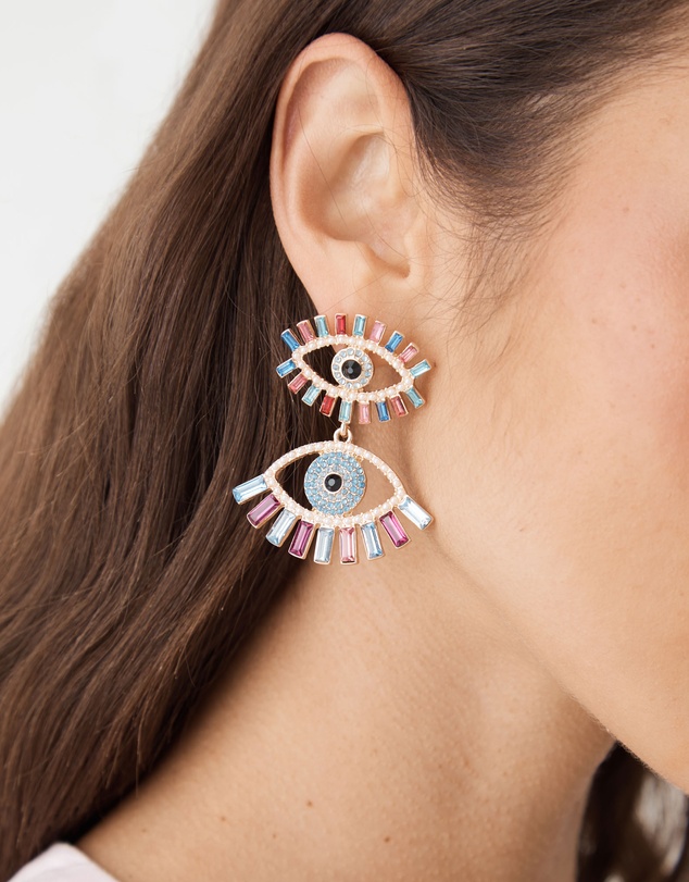 Forcast - Rainbow Eye Drop Earrings