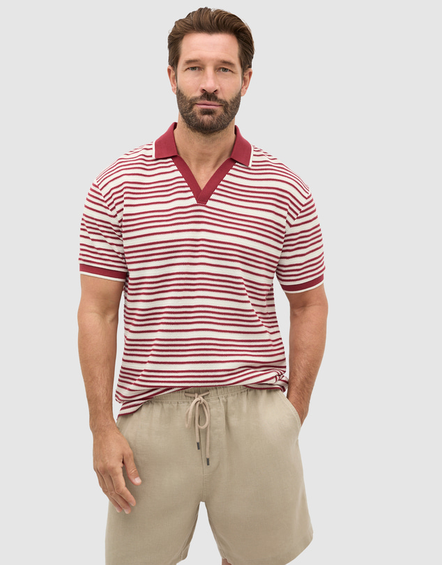 Seed Heritage - Stripe V Neck Polo