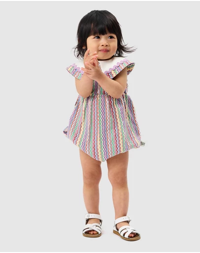 Goldie + Ace - Ric Rac Ava Collared Romper - Babies
