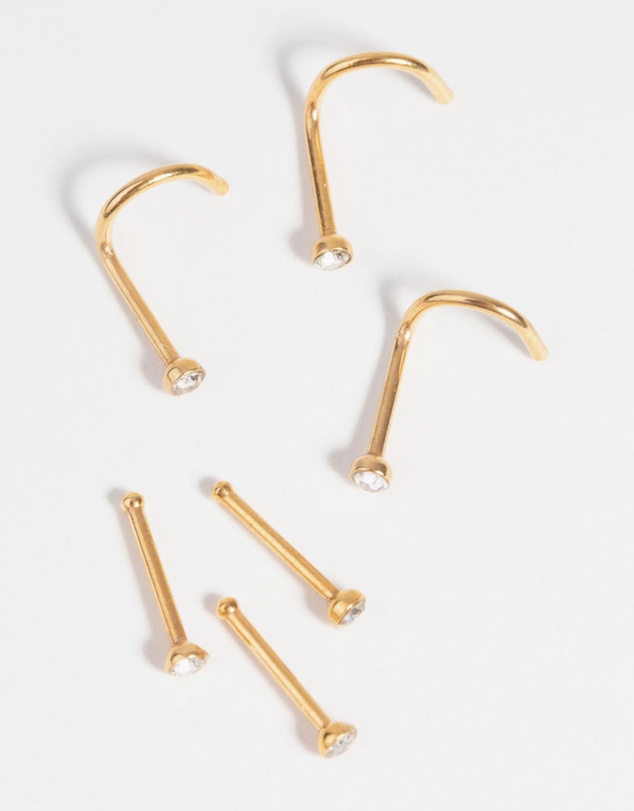 Lovisa - Gold-Plated Surgical Steel Nose Stud 6-Pack