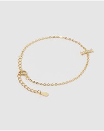 Izoa - Crystal Letter I Bracelet