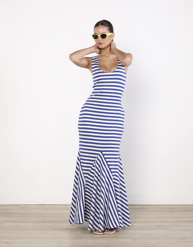 Cirkular - Pre-Loved - Luuda Striped Jersey Maxi dress