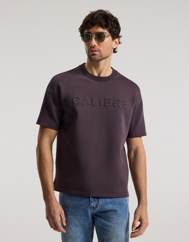 Calibre - Relaxed Fit Logo Sweat T-shirt Plum