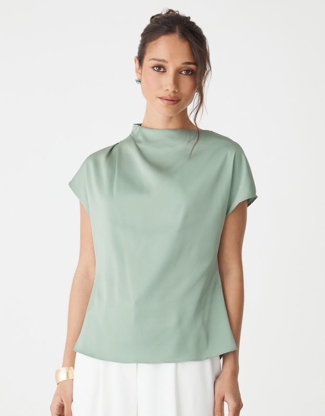 Forcast - Zafina Pleated Draped Top