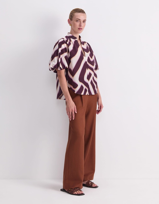 Sportscraft - Penny Short Sleeve Cotton Silk Blouse