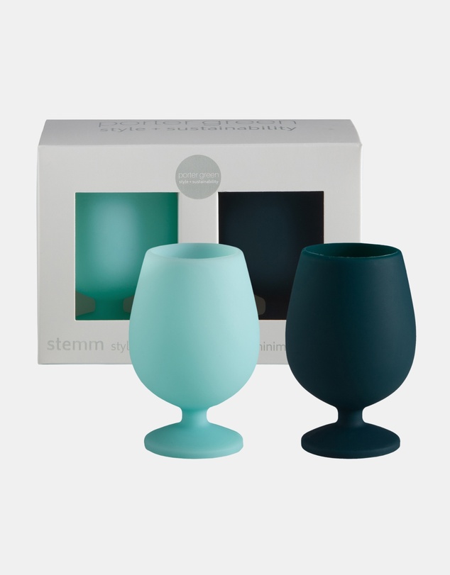 porter green - stemm | silicone unbreakable wine glasses